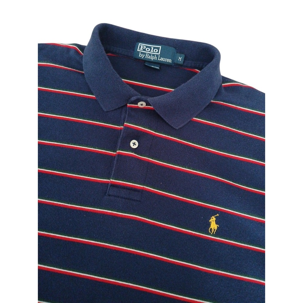 Polo Ralph Lauren Polo Shirt Mens M Custom Fit Classic Striped Preppy Rugby